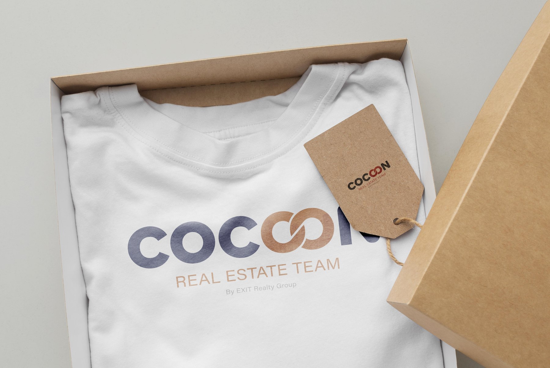 Cocoon Real Estate Team — logo, swing tag and packaging