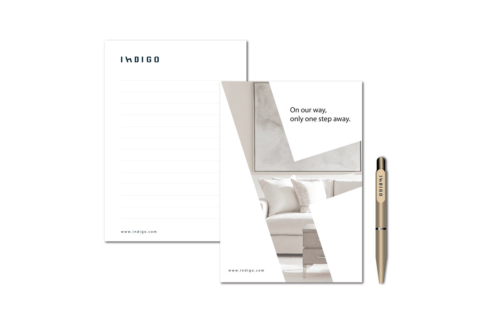 Indigo brand identity — stationery